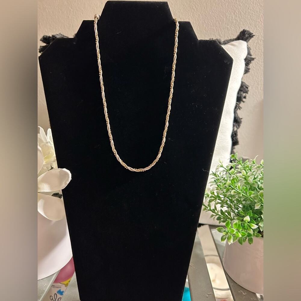 Vintage Napier Necklace Gold & Silver Tone Twisted chain